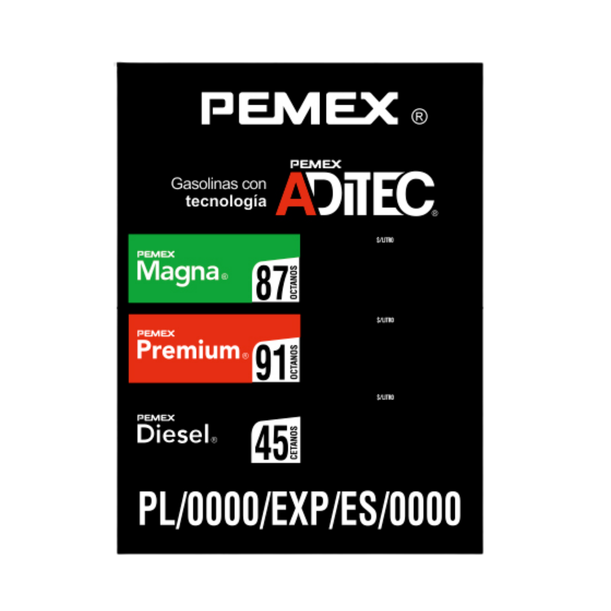 Lona Pemex productos