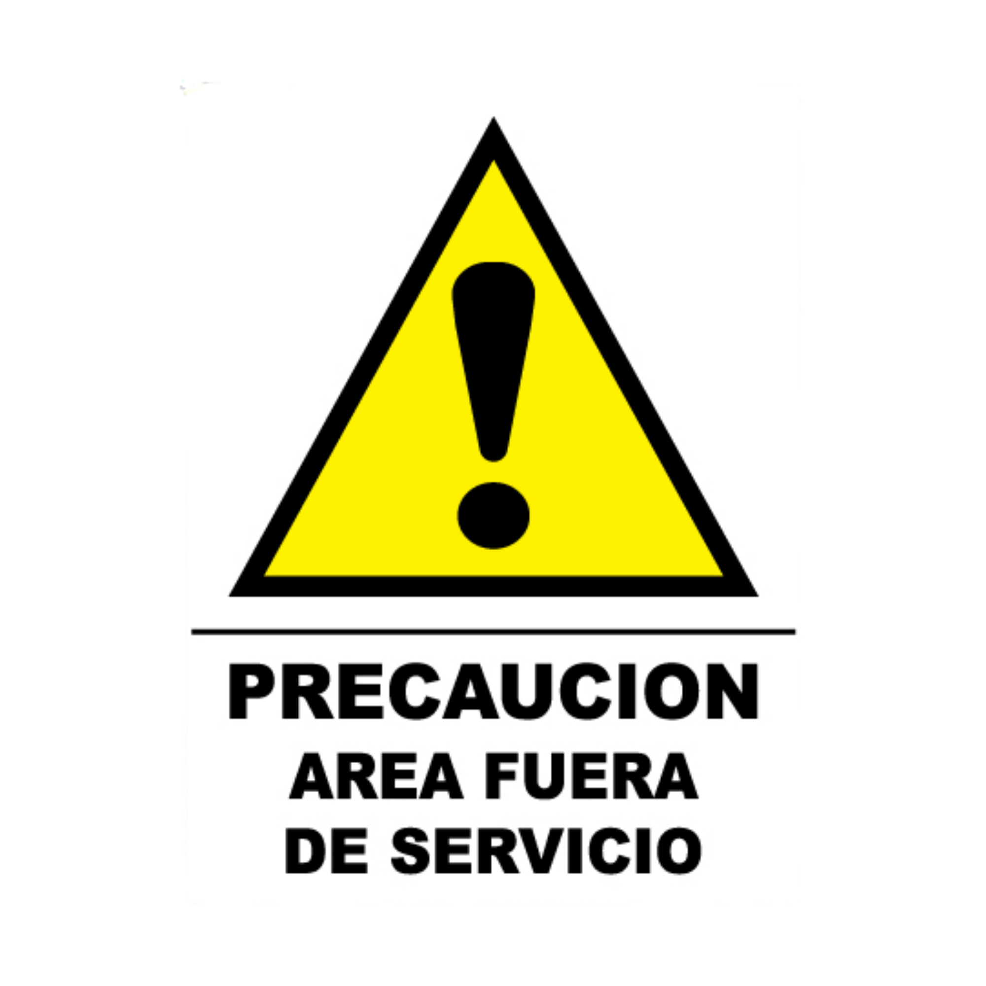 Precaución área fuera de servicio